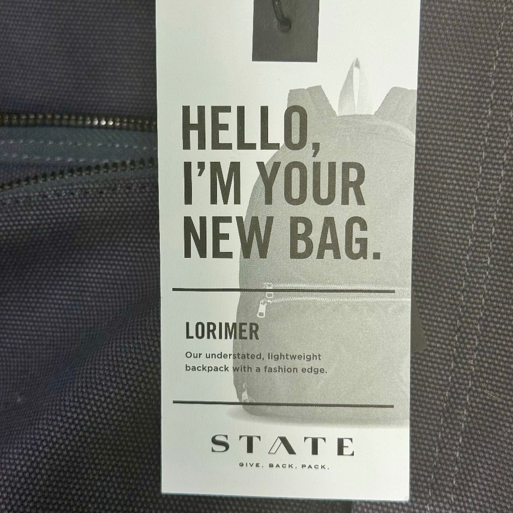 STATE Lorimer Backpack – Rare Canvas Black | NWT | Discontinued & One of a Kind